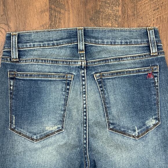 Miss Me Vintage Sophie Triangle Embroidered Stretch Skinny Distressed Jeans - Picture 9 of 9